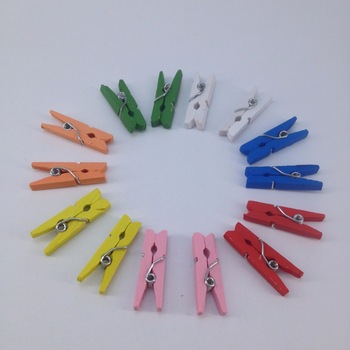 Handicraft Colored Wooden Clips